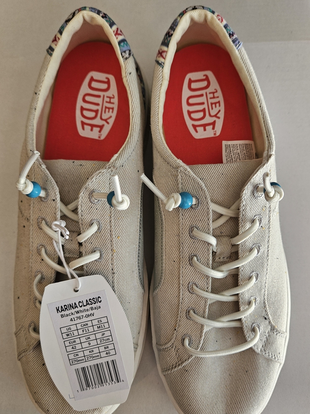 Hey Dude Karina Classic  Casual Shoes in White/white/baja Style